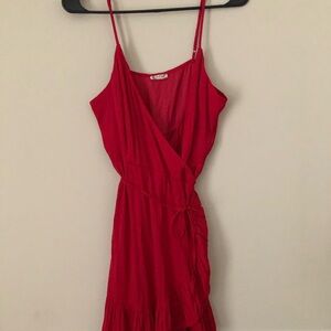 Free People Red Wrap Dress